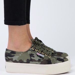 Superga Camo Platform Sneakers - US 6.5 (7)